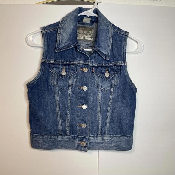 Levi's Jackets & Blazers - Vintage-Style Levi’s Trucker Denim Vest – Classic Medium Wash, Women’s XS